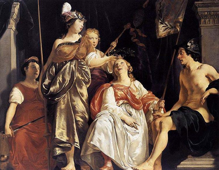 Abraham van den Tempel Minerva Crowns the Maid of Leiden Spain oil painting art